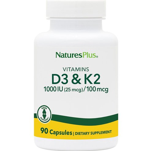 Natures Plus Vitamin D3 1000IU & K2100μg, 90caps