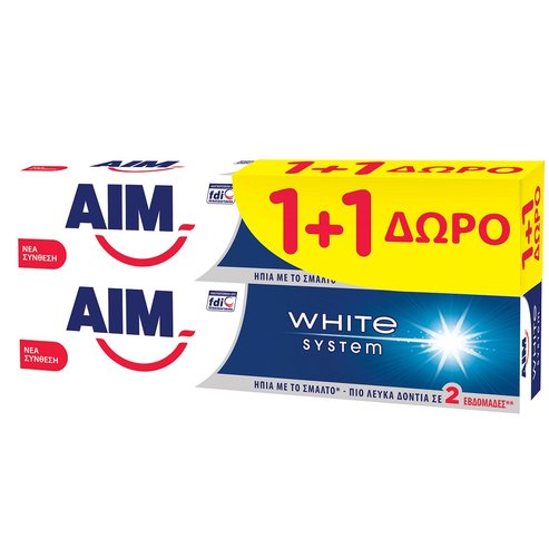 Aim PROMO PACK паста за зъби White System 2 x75ml