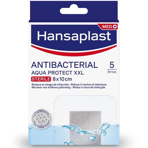 Hansaplast Antibacterial  Aqua Protect XXL Големи водоустойчиви подложки 8 x 10cm, 5бр