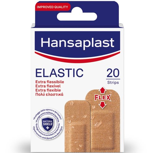 Hansaplast Elastic+ Водоустойчиви, много еластични лепенки за рани, 20 strips