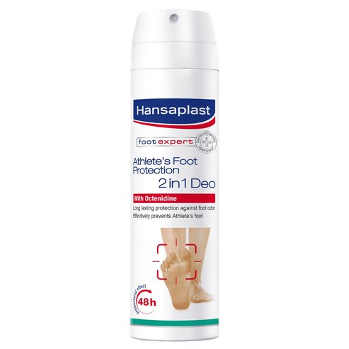 Hansaplast Дезодорант Спрей за крака за защита от лоша миризма и гъбички 2 в 1 с Octenidine 150ml & Pumice Gift