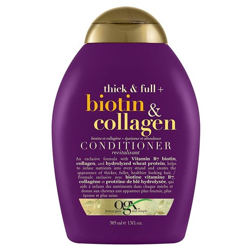 OGX Biotin & Collagen Conditioner Thick & Full Подхранващ крем за плътност и обем в тънка постна коса 385ml