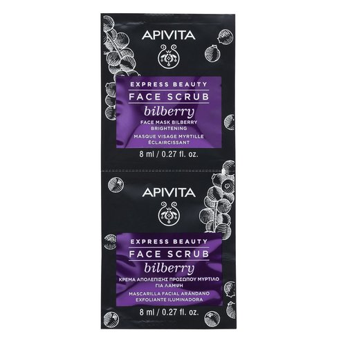 Apivita Express Beauty Brightening Bilberry Face Scrub 2x8ml