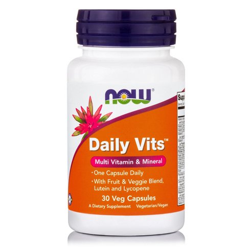 Now Foods Daily Vits™ Мултивитаминна формула, обогатена с висококачествени съставки 30vegcaps