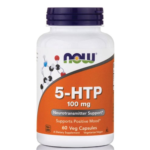 Now Foods 5-HTP 100mg Хранителна добавка за повишаване нивата на серотонин в тялото 60veg.caps