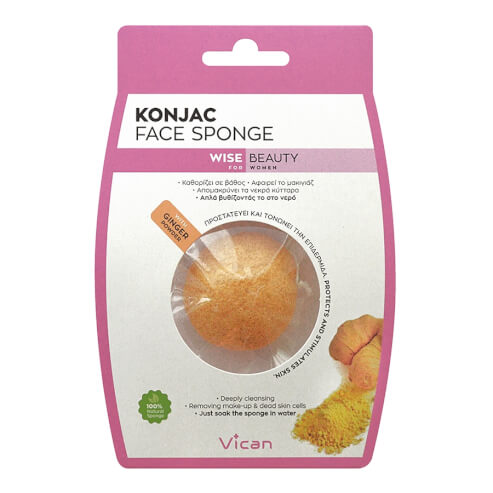 Vican Konjac Face Sponge Гъба за лице с джинджифил на прах, 1 бр.