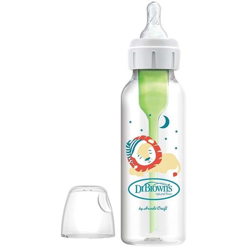Dr. Brown\'s Natural Flow Options+ Anti-Colic Пластмасова бебешка бутилка с тясно гърло 0м+, 250мл, Ref SB81105