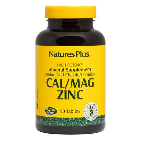 Natures Plus Cal/Mag/Zinc 1000/500/75 mg Хранителна добавка с калций, магнезий, цинк 90caps