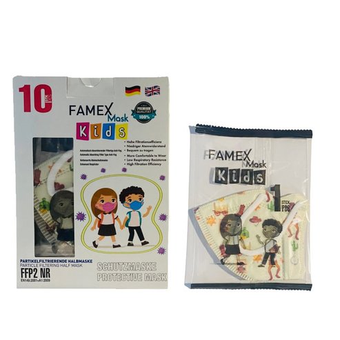 Famex Mask Kids Детски маски за еднократна употреба FFP2 NR Cowboy 10 броя