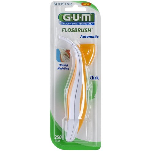 Gum Flosbrush Automatic Восъчен конец за зъби 250 употреби (847) портокал 1 бр