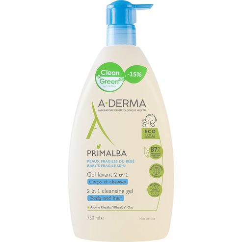 A-Derma Promo Primalba Cleansing Gel 2in1 Body & Hair 750ml