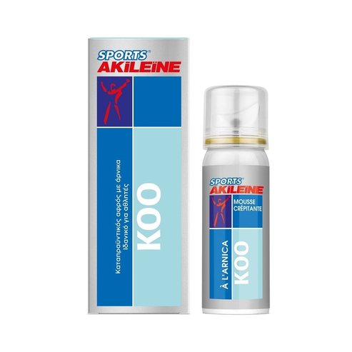 Akileine Sport KOO Crackling Foam Spray Успокояваща спрей-пяна с арника, подходяща за спортисти 50ml