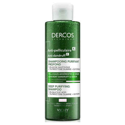 Vichy Dercos Anti-Dandruff K Deep Purifying Shampoo Шампоан против пърхот, идеален за чувствителна коса 250ml