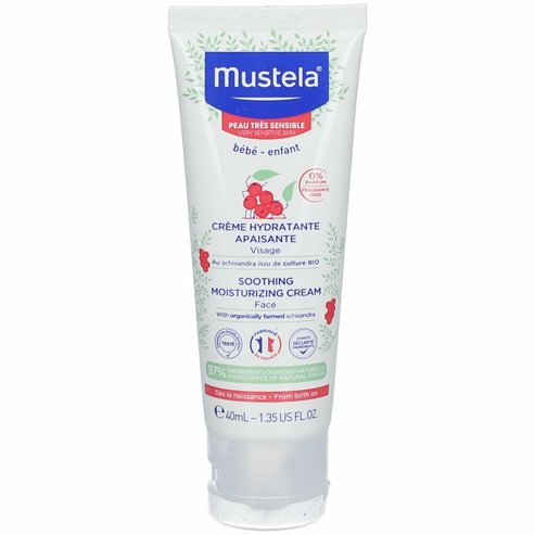 Mustela Soothing Moisturizing Face Cream Успокояващ бебешки хидратиращ крем за лице за много чувствителна кожа 40ml