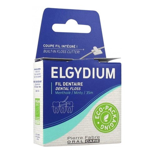 Elgydium Eco Friendly Dental Floss Зъбен конец, восъчен в рециклируема опаковка и ментов аромат 35m