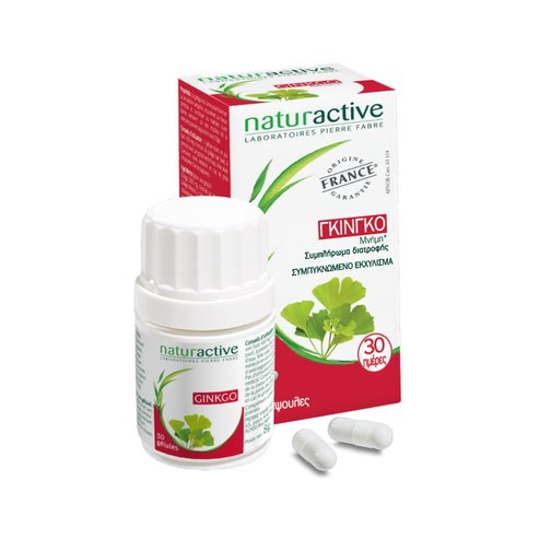 Naturactive Ginkgo Biloba Допринася за подобряване на паметта и стимулиране на кръвообращението в мозъка 60caps