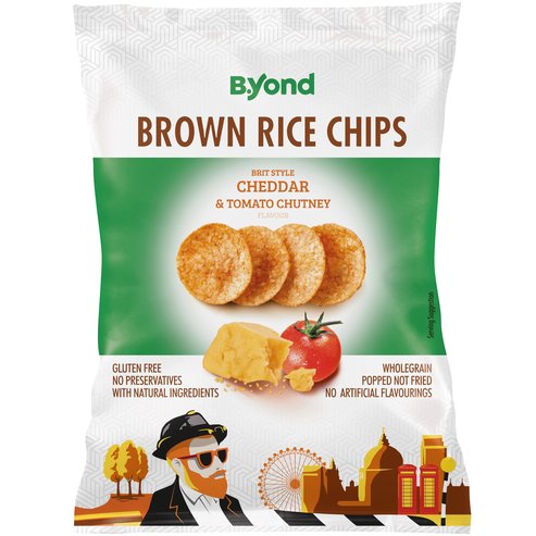 B.Yond Brown Rice Chips Cheddar & Tomato Chutney Flavor 70g