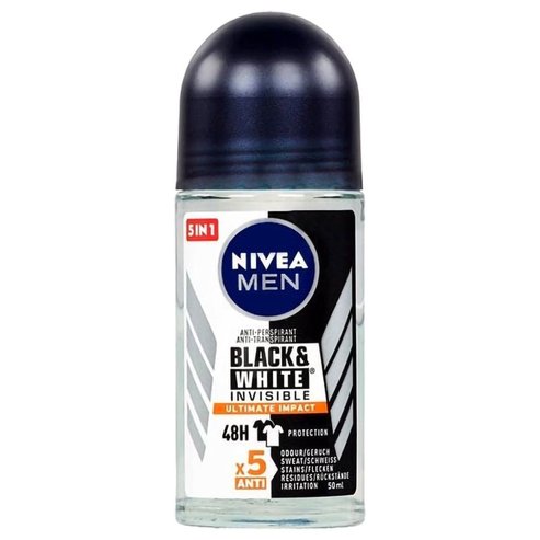 Nivea Men Black & White Invisible Ultimate Impact 48h Protection Deo Roll-on 50ml
