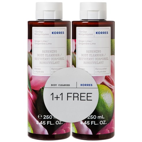 Korres PROMO PACK Renewing Body Cleanser with Ginger & Lime 1+1 Подарък 2x250ml