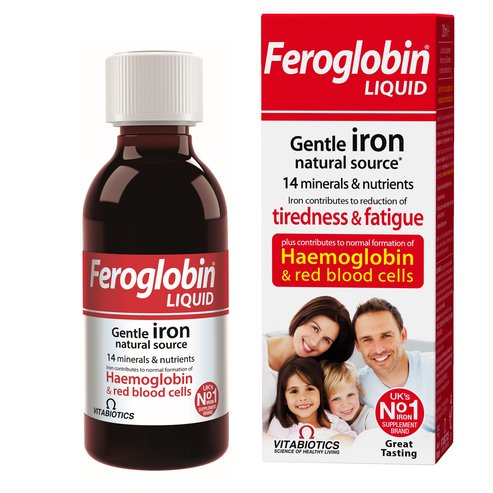 Vitabiotics Feroglobin Liquid Gentle Iron Диетична добавка с течно желязо с витамини и минерали 200ml
