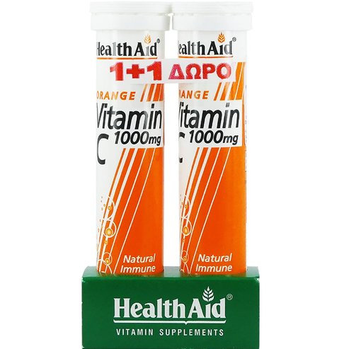 Heath Aid Promo Vitamin C 1000mg, 40 Effer.tabs (2x20 Effer.tabs)
