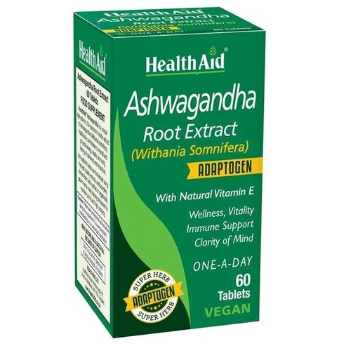 Health Aid Ashwagandha Root Extract за спокойна, енергийна и имунна поддръжка 60табулации