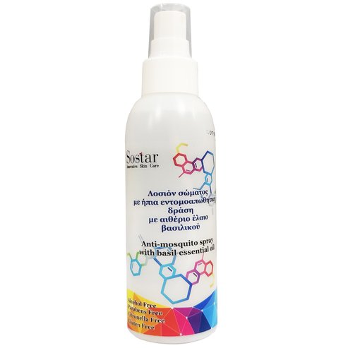 Sostar Anti-Mosquito Spray with Basil Essential Oil 150ml