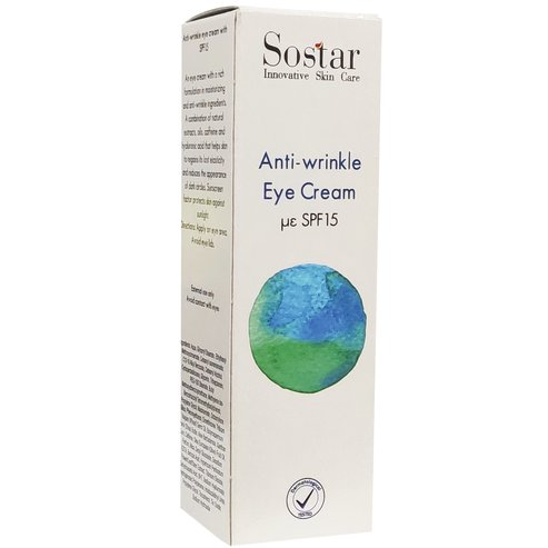 Sostar Anti Wrinkle Eye Cream Spf15 Околоочен крем против бръчки, богат на овлажняващи и против бръчки фактори 25ml