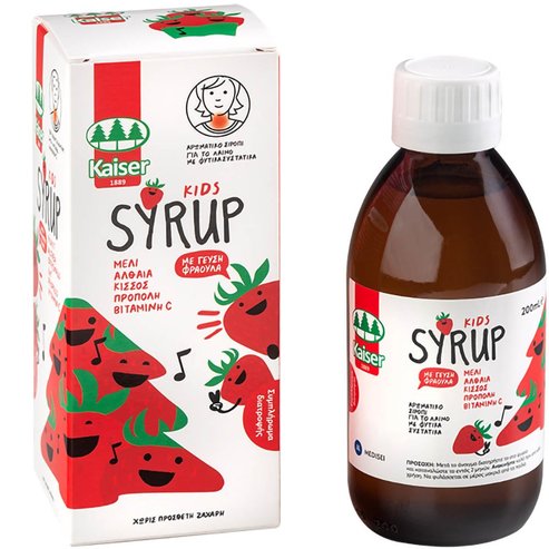 Kaiser Kids Syrup Strawberry Flavor Бебешки болки в гърлото сироп Вкус на ягоди 200ml