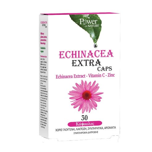 Power of Nature Echinacea Extra with Echinacea Extract, Vitamin C & Zinc 30caps