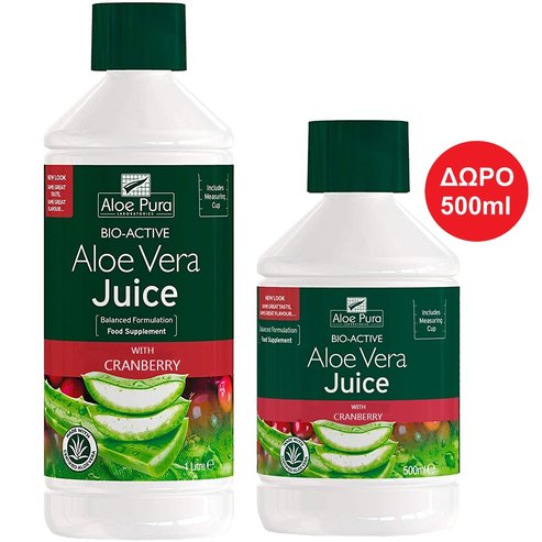Optima PROMO PACK Aloe Vera Juice with Cranberry 1lt & Допълнително количество подарък 500ml