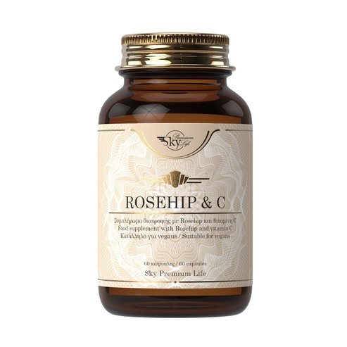 Sky Premium Life Rosehip 1000 mg & Vitamin C Хранителна добавка за укрепване на имунната система 60caps