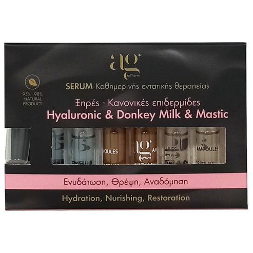 AgPharm Hyaluronic & Donkey Milk & Mastic Face Serum with Dropper 6x2ml