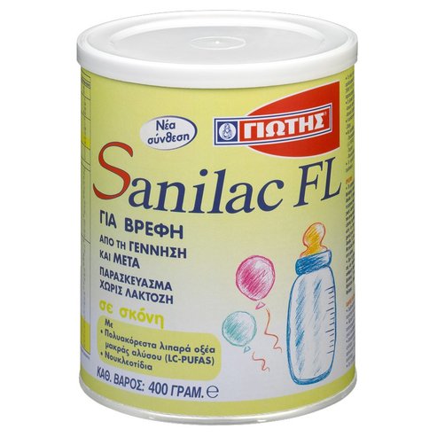 Sanilac FL Мляко за бебета от раждането, без добавка на лактоза 400gr
