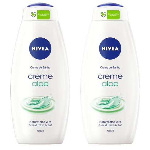 Nivea Cream Aloe Shower Cream 2x750ml PROMO PACK 1+1