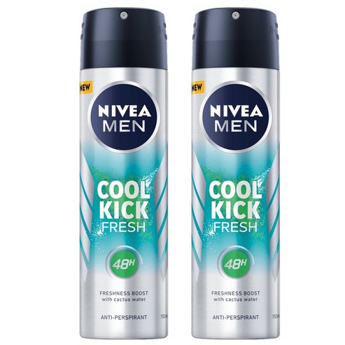 Nivea Men PROMO PACK Cool Kick Fresh Skin Active Deo Spray 2x150ml 1+1 Подарък