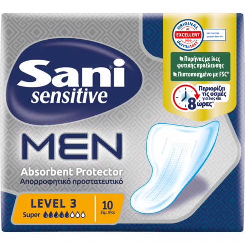 Sani Sensitive Men Absorbent Protector 10 бр - Level 3/ Super