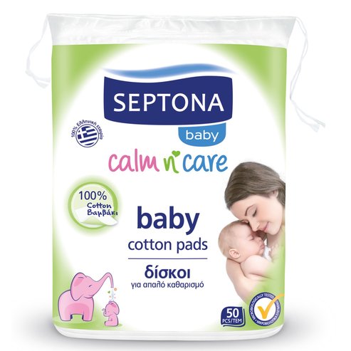 Septona Baby Calm n\' Care Cotton Pads Дискове за нежно почистване на бебешка кожа 50 броя