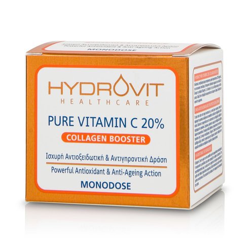 Hydrovit Pure Vitamin C 20% Collagen Booster Овлажняващ антиоксидантен серум против стареене 60 монодози