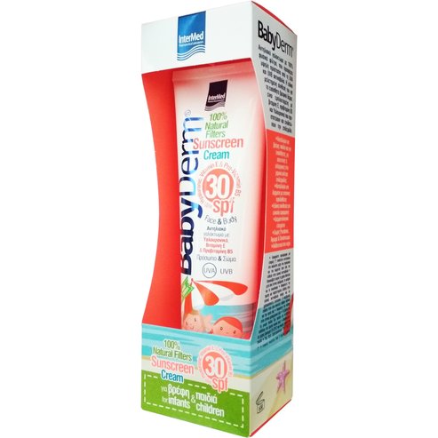 BabyDerm Sunscreen Cream SPF30 Слънцезащитен лосион за лице и тяло със 100% естествени филтри, подходящ за бебета и деца 300ml