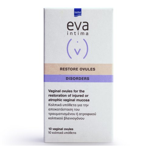 Eva Intima Restore Ovules Disorders Вагинални супозитории за възстановяване на увредената, атрофична вагинална лигавица 10 Ovule