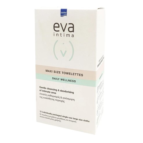 Eva Intima Maxi Size Towelettes Daily Wellness 12 Τεμάχια