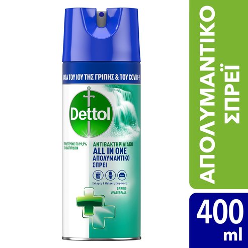 Dettol Spray All in One Spring Waterfall Антибактериален спрей дезинфектант 400ml