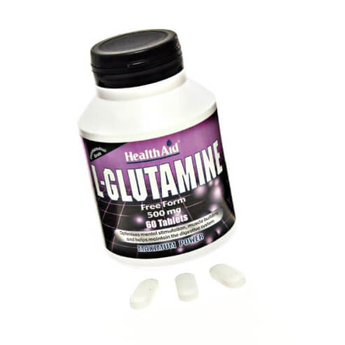 Health Aid L-GlutamineГлутаминът 500mg За здрави  мозъчни клетки 60 таблетки