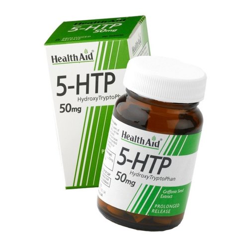 Health Aid Триптофанът 5-HTP Griffonia аминокиселина, която действа като модулатор на серотонин и добро настроение 60 таблетки