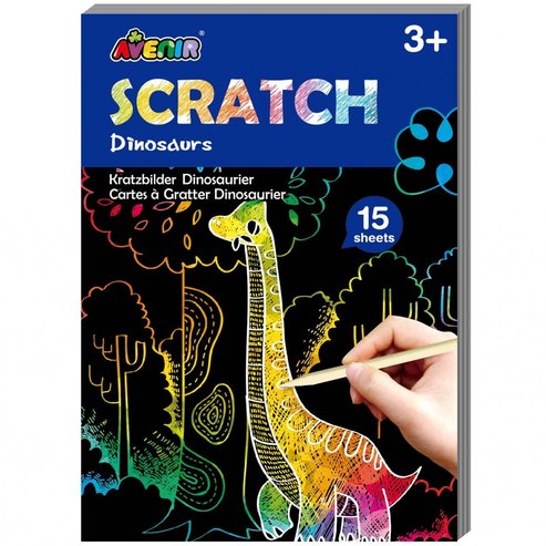 Avenir Mini Scratch Book Код 60128, 1 бр - Dinosaurs