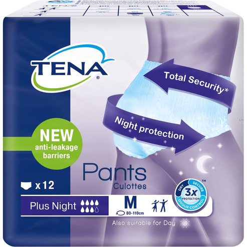 Tena Pants Plus Night Unisex Абсорбиращо бельо при инконтиненция 12 бр - Medium