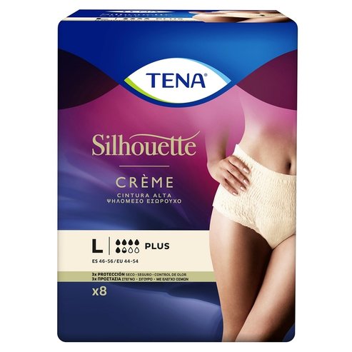 Tena Silhouette Creme Plus Бельо с висока талия за умерена до тежка инконтиненция 8 бр - Large