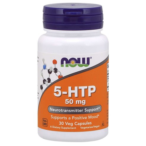 Now Foods 5-HTP 50mg Хранителна добавка за повишаване нивата на серотонин в тялото 30veg.caps