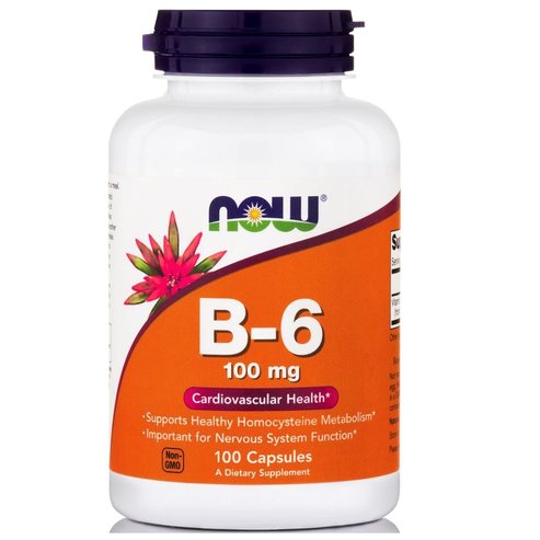 Now Foods B-6 Витамин, който участва в твърде много физически функции 100mg 100caps